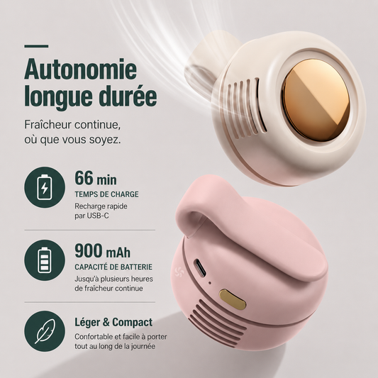 Le ventilateur clip qui vous accompagne partout pour rester au frais, même pendant les journées les plus chaudes.