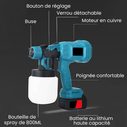 ⏳Spécial à durée limitée⏰Pistolet à Peinture Électrique Sans Fil🔫