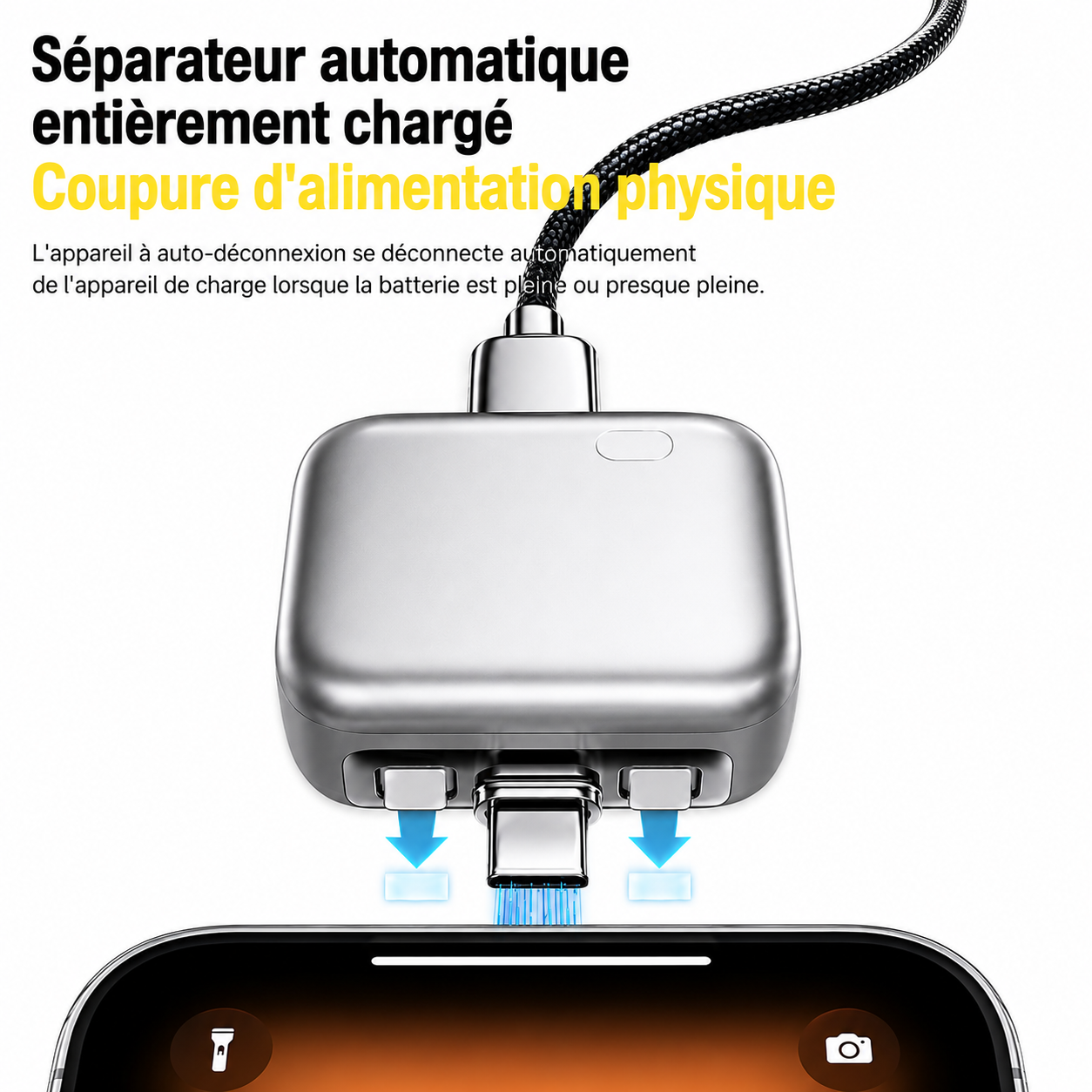 Adaptateur de Charge à Déconnexion Automatique 140 W™ | Protège Votre Batterie et Coupe Automatiquement la Charge