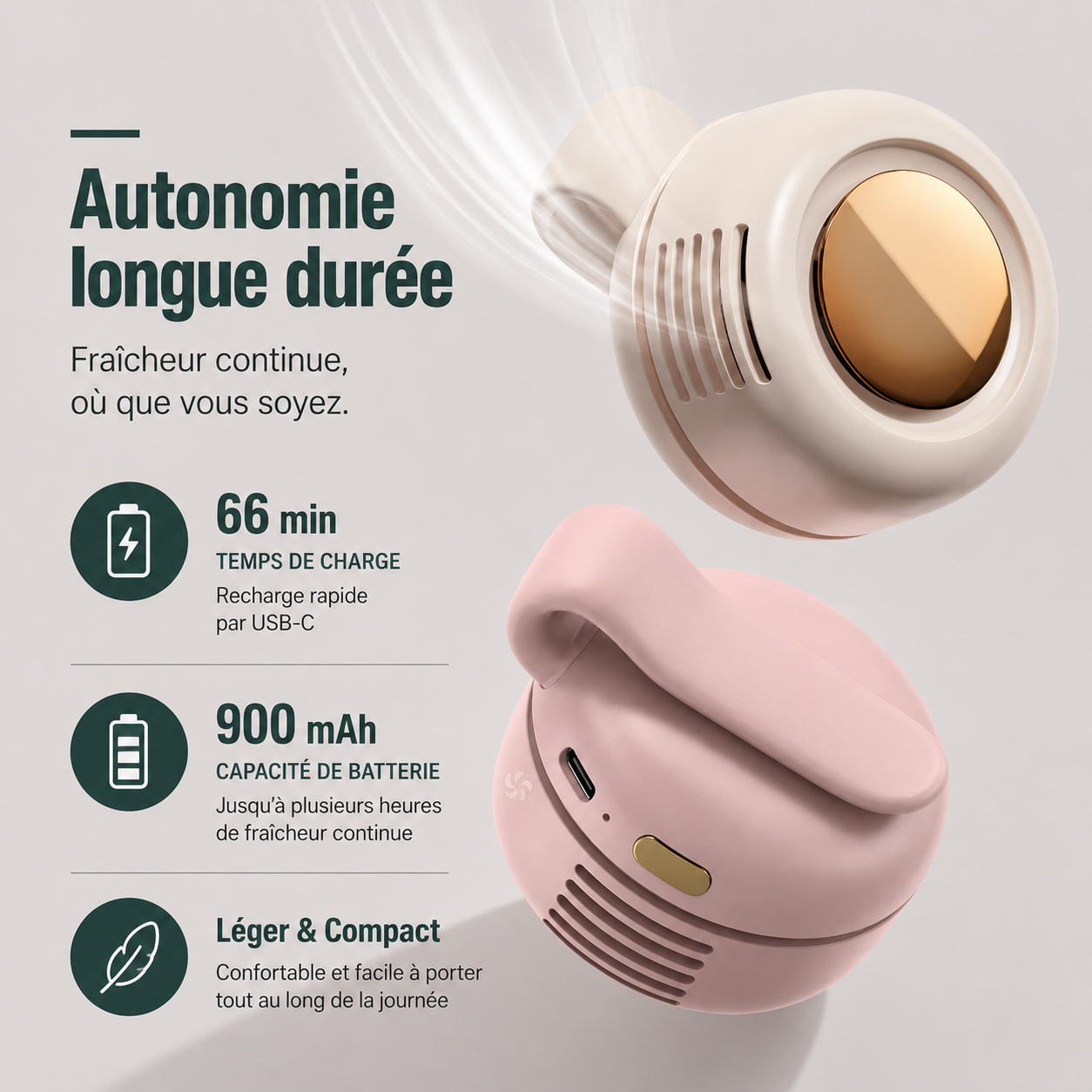 Le ventilateur clip qui vous accompagne partout pour rester au frais, même pendant les journées les plus chaudes.