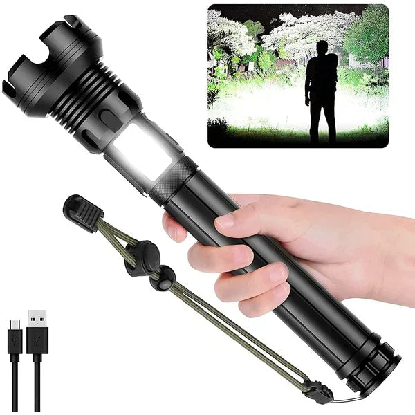 Lampe de poche laser tactique rechargeable à LED 90000 High Lumens⚡