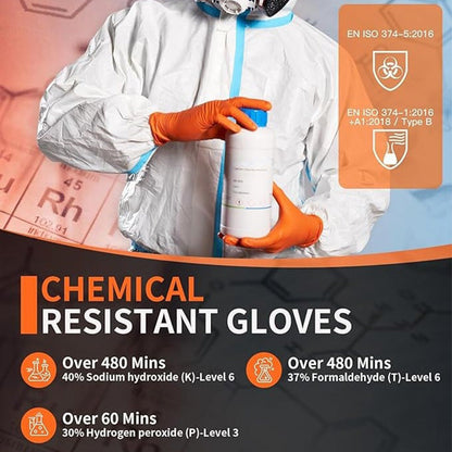 (50 paires)🔥🔥Gants jetables en nitrile avec renfort à motif losange, gants de protection industriels