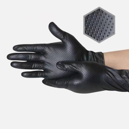 (50 paires)🔥🔥Gants jetables en nitrile avec renfort à motif losange, gants de protection industriels