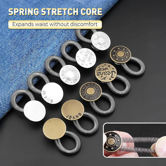 🔝 Bouton d'extension de taille à ressort métallique pour jeans 🔩👖