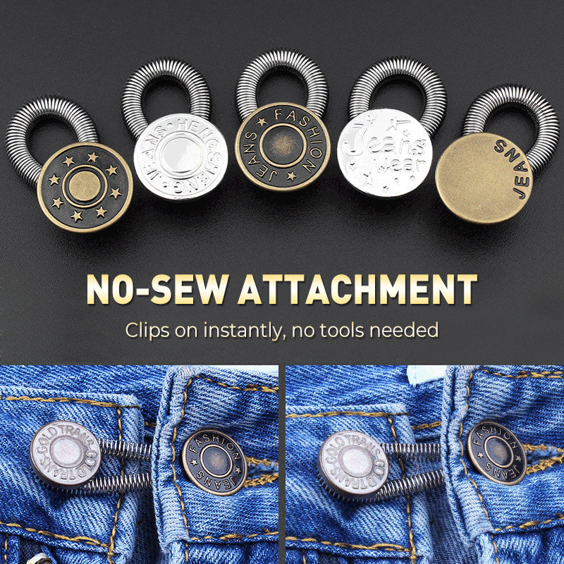 🔝 Bouton d'extension de taille à ressort métallique pour jeans 🔩👖