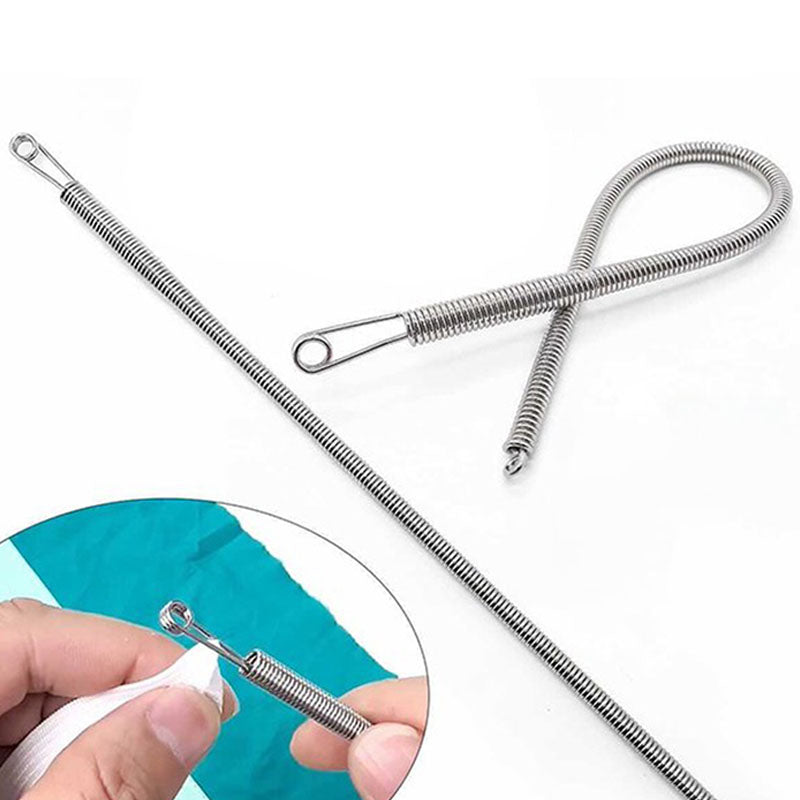 Outil multifonctionnel pliable à cordon élastique pour enfiler les fils