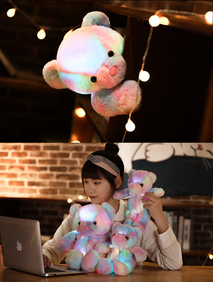 Ours en peluche doux avec lumières LED colorées