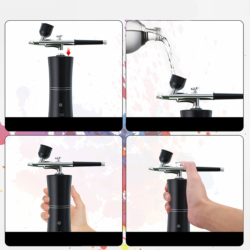 🎨 Kit d’aérographe sans fil avec compresseur – Idéal pour maquillage, modélisme, art et customisation